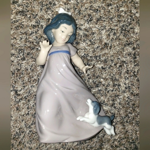 Lladro Other - NAO by Lladro, Girl with Puppy, Vintage, Handmade Porcelain Figurine